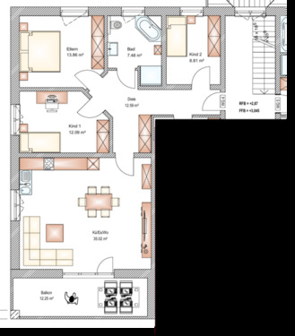 Foto - 4 Zimmer Etagenwohnung in Bissingen