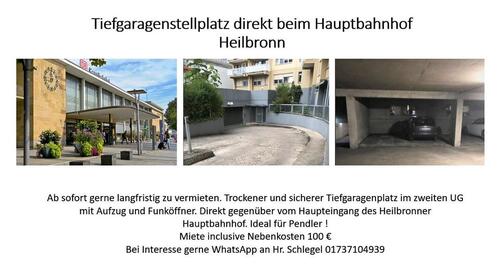 Foto - Tiefgaragenstellplatz direkt am Hauptbahnhof Heilbronn