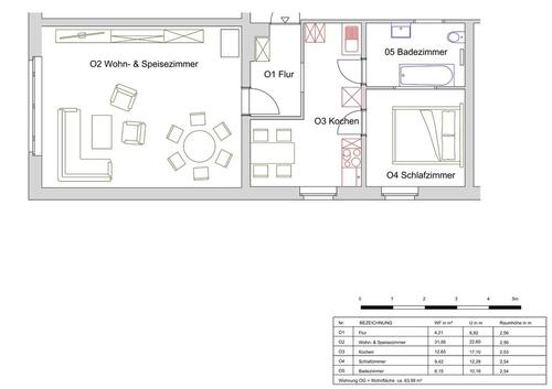 Foto - 2-Raum-Wohnung in 17509 Loissin, 1. OG, mit Parkpl., Spüler, Ofen