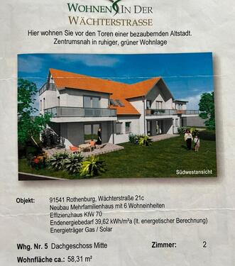 Foto - Wunderschöne 2 Zimmer Dachgeschosswohnung in Rothenburg