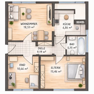 Foto - Schöne 3-Zimmer-Dachgeschosswohnung + Garage in Stolberg-Büsbach