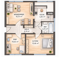 Schöne 3-Zimmer-Dachgeschosswohnung + Garage in Stolberg-Büsbach - Stolberg (Rhld.)