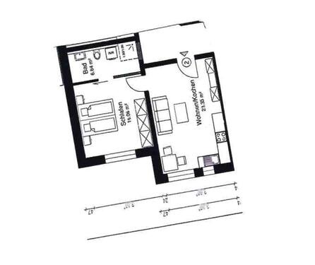 Foto - 47 qm voll einegrichtes Singleapartment ab 1.6.26 zu vermieten