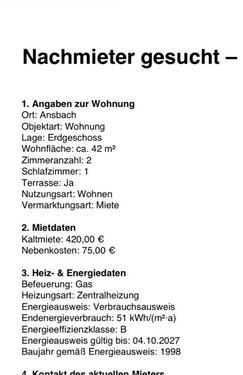 Foto - Nachmieter - 490,00&nbsp;EUR Kaltmiete, ca.&nbsp; 42,00&nbsp;m&sup2;