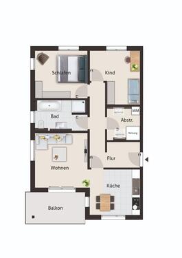 Foto - 3 Zimmer, eigene Erdwärme-Hzg.+FBH, elektr. Rolll., Energie A+, Balkon, uvm.