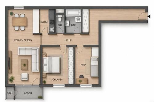 Foto - 3 Zimmer Etagenwohnung zum Kaufen in Frankfurt am Main