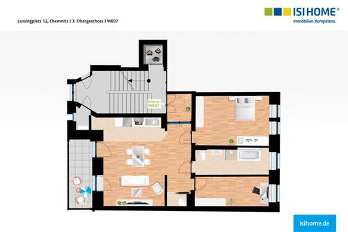 Foto - Traumhafte 3 Raumwohnung mit Sonnenbalkon nach Sanierung - WE07
