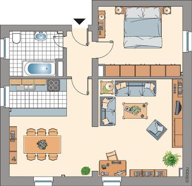 Foto - Geräumige 2,5 Zimmer Wohnung im Erdgeschoss mit Wannenbad und Bezugsfertig