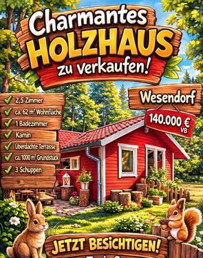 Foto - Holzhaus in der Natur - keine Pacht!
