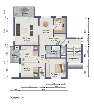 Foto - 4 Zimmer Etagenwohnung in Küssaberg