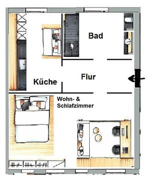 Foto - Schöne 1-Raum-Wohnung in Erfurt mit ruhiger Lage