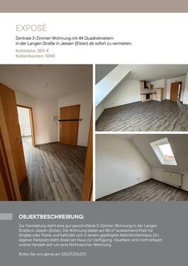 Foto - Zentrale 2-Zimmer-Wohnung in Jessen (Elster) – Einzug ab sofort