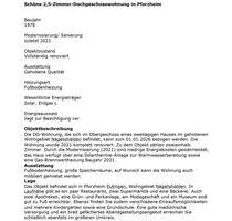 2,5 Zimmerwohnung in Pforzheim zu vermieten