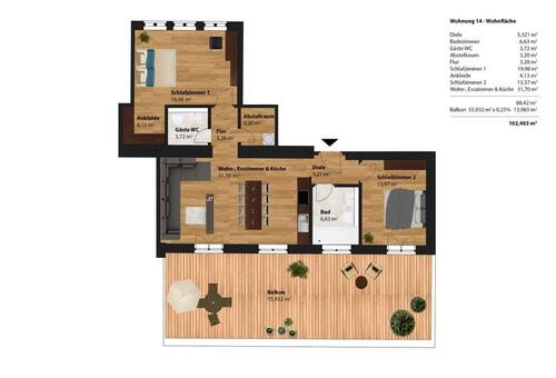 Foto - 3 Zimmer Hochparterre zur Miete in Lychen