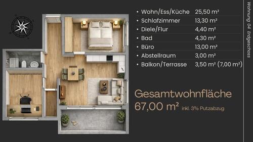 Foto - 3 Zimmer Erdgeschoßwohnung zum Kaufen in Eppingen