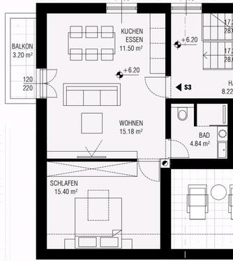 Foto - 2-Zimmer Wohnung - 770,00&nbsp;EUR Kaltmiete, ca.&nbsp; 50,00&nbsp;m&sup2;