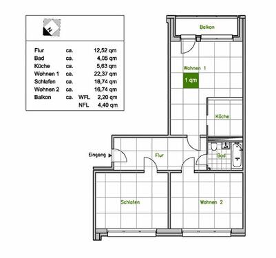 Foto - 3 Zimmer Etagenwohnung zur Miete in Dresden