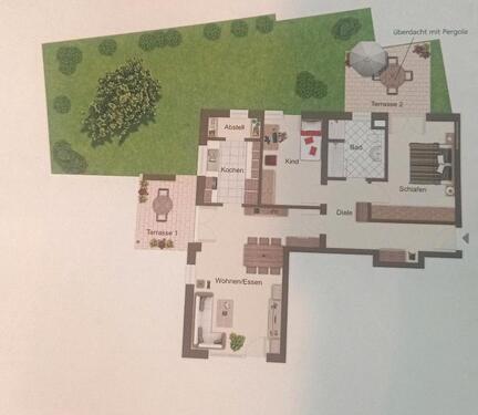 Foto - Erdgeschosswohnung 92 qm, 3 Zimmer, Garten