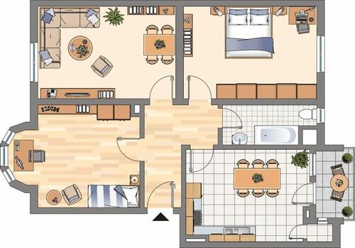 Foto - zentral gelegene 3 Raum-Wohnung mit Gemeinschaftsgarten im Innenhof