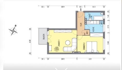 Foto - 2 Zimmer Wohnung - 800,00 EUR Kaltmiete,