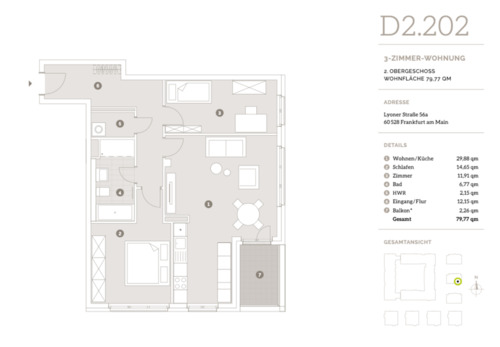 Foto - Moderne 3-Zimmer-Neubauwohnung mit Balkon, Aufzug & Tiefgarage in