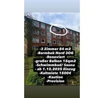 3 Zimmer 84 qm2 Einzug 1.12.2025 - Hamburg Wandsbek