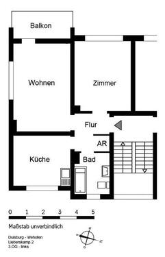 Foto - 2 Zimmer Etagenwohnung zur Miete in Duisburg
