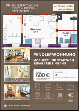 Foto - 1 Zimmer Wohnung ELW möbliert & stadtnah