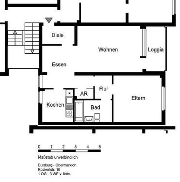 Foto - 2 Zimmer Etagenwohnung zur Miete in Duisburg