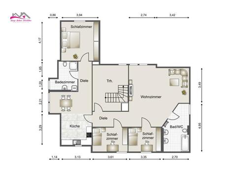 Foto - 4-Zimmer-Dachgeschosswohnung mit Gartennutzung – sofort bezugsfrei