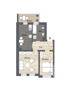 Foto - 2 Zimmer Erdgeschoßwohnung zur Miete in Leipzig