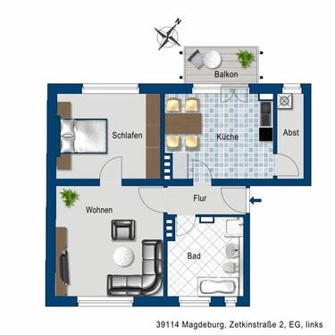 Foto - 2 Zimmer Etagenwohnung zur Miete in Magdeburg