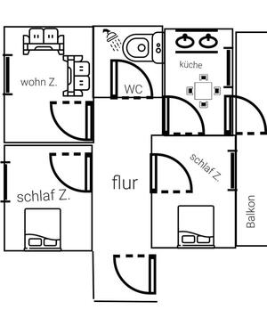 Foto - 3,5 Zimmer Wohnung mit Balkon - 115.000,00&nbsp;EUR Kaufpreis, ca.&nbsp; 69,00&nbsp;m&sup2;
