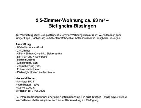 Foto - 2.5 Zimmer Etagenwohnung zur Miete in Marbach am Neckar