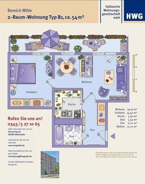 Foto - Etagenwohnung in Halle (Saale) zur Miete