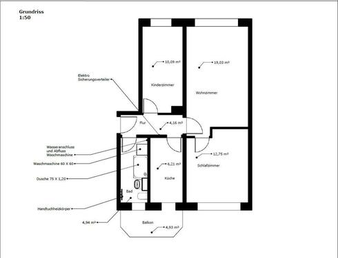 Foto - 2 Zimmer Etagenwohnung zur Miete in Grimmen
