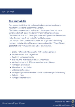 Foto - Etagenwohnung zur Miete in Delmenhorst