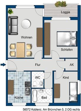 Foto - Etagenwohnung zur Miete in Koblenz