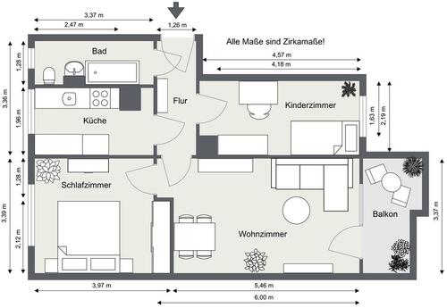 Foto - 3 Zimmer Etagenwohnung zur Miete in Gera