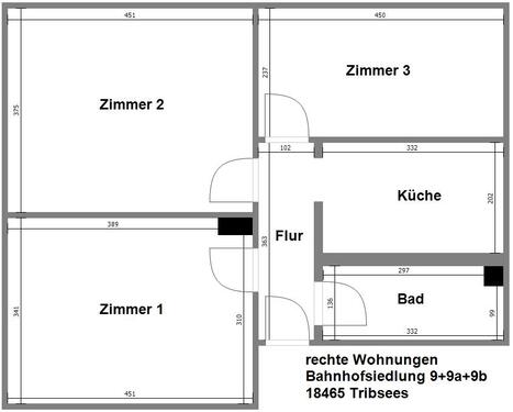 Foto - 3 Zimmer Etagenwohnung zur Miete in Tribsees
