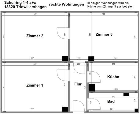 Foto - 3 Zimmer Etagenwohnung zur Miete in Ahrenshagen-Daskow