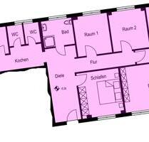 Wohnung 5 Zimmer 2 Bäder 125qm - 2.250,00&nbsp;EUR Kaltmiete, ca.&nbsp; 125,00&nbsp;m&sup2; in Oldenburg (PLZ: 26133) Kreyenbrück