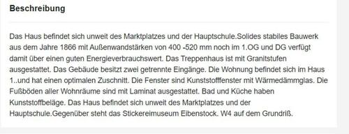 Foto - 2 Zimmer Etagenwohnung zur Miete in Eibenstock