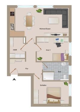 Foto - Erdgeschoss Wohnung mit Einbauküche,Klimaanlage und 2 Stellplätze