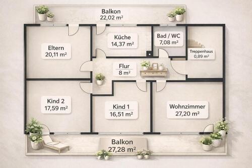 Foto - 4 Zimmer Etagenwohnung zur Miete in Groß-Umstadt