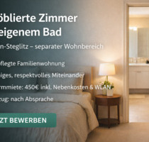 2 möblierte Zimmer mit eigenem Bad in Berlin-Steglitz