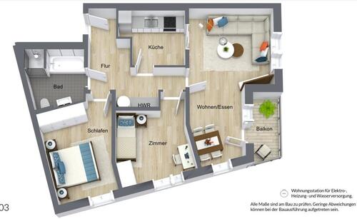 Foto - 3 Zimmer Etagenwohnung in Neubrandenburg