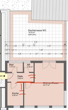 Foto - • 2-Zimmer-Wohnung mit großer Dachterrasse & EBK – möbliert