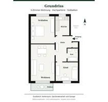 Erstbezug nach Sanierung: 3-Zi.-Wohnung mit Südbalkon und Garage - Rellingen