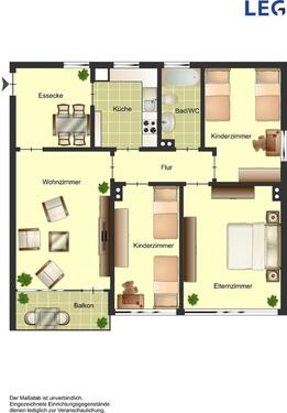 Foto - 4 Zimmer Erdgeschoßwohnung zur Miete in Bocholt